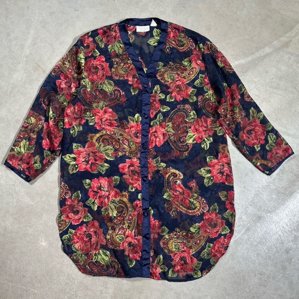 Vintage Victoria Secret Gold Label Silky Semi Sheer Sleep Shirt